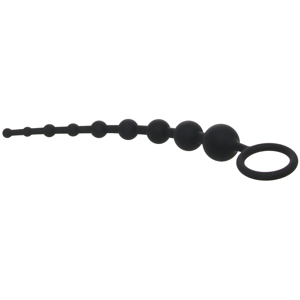 All About Anal Seamless Anal Beads in Black - Image 5