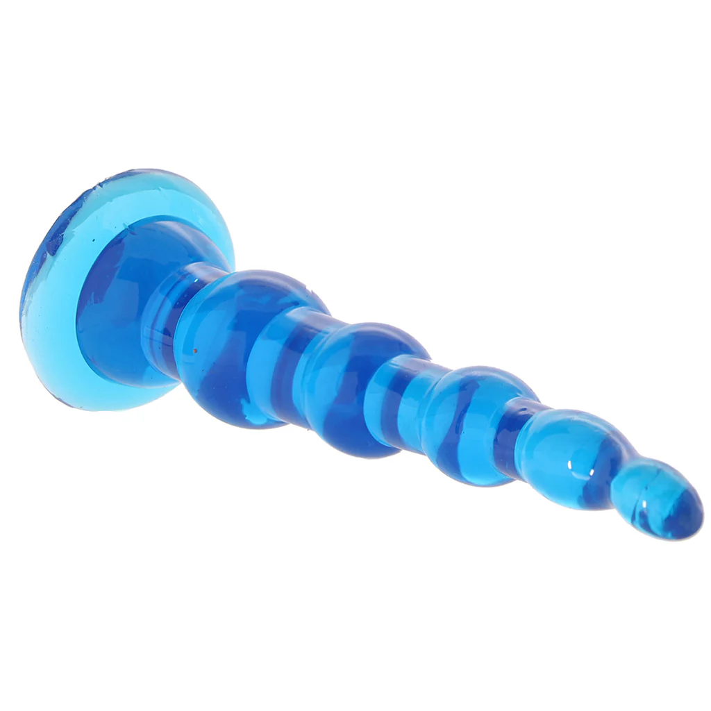 Blue Line 6.75 Inch Anal Beads With Suction Base - Image 2