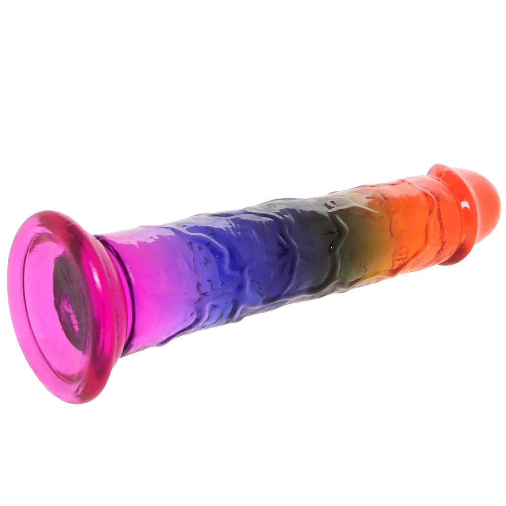 Crystal Jellies 7.5 Inch Classic Dildo in Rainbow - Image 5