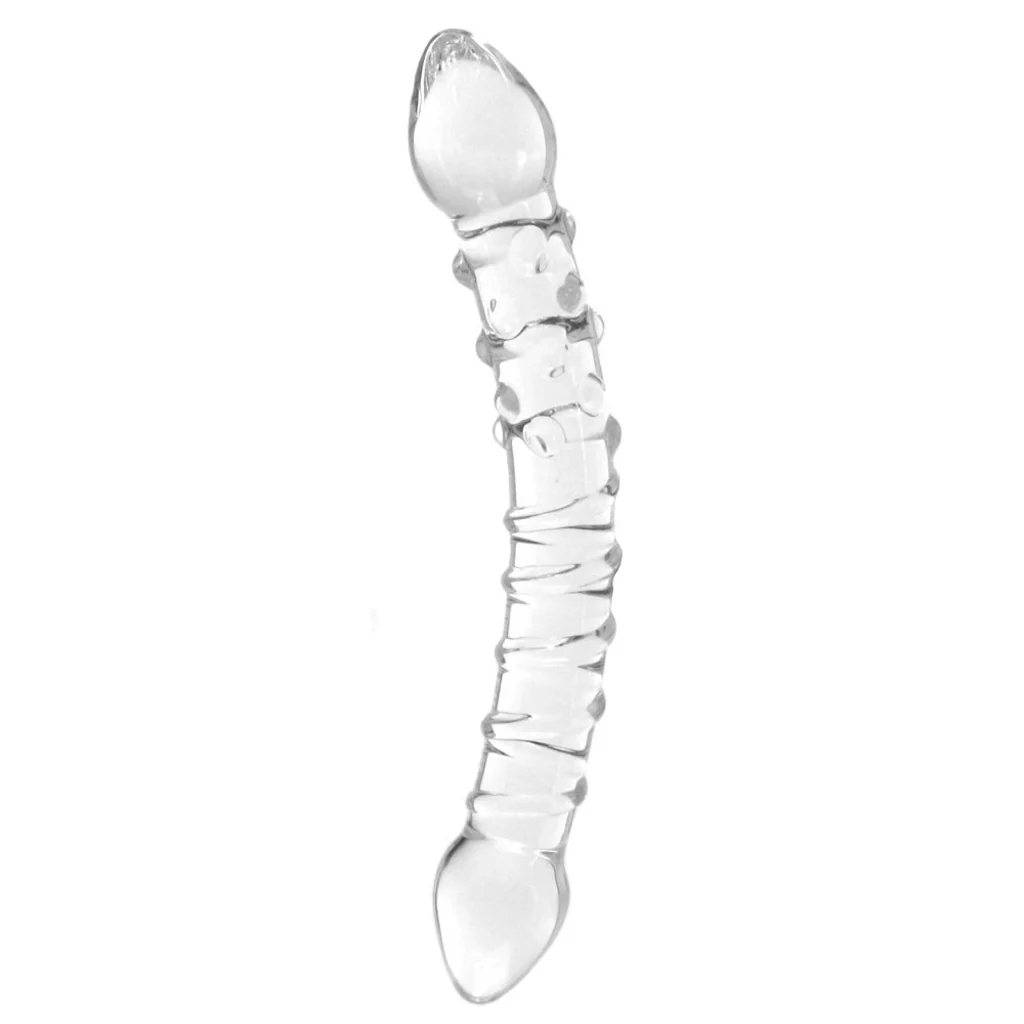 gläs Double Trouble Ridged Glass Dildo - Image 2