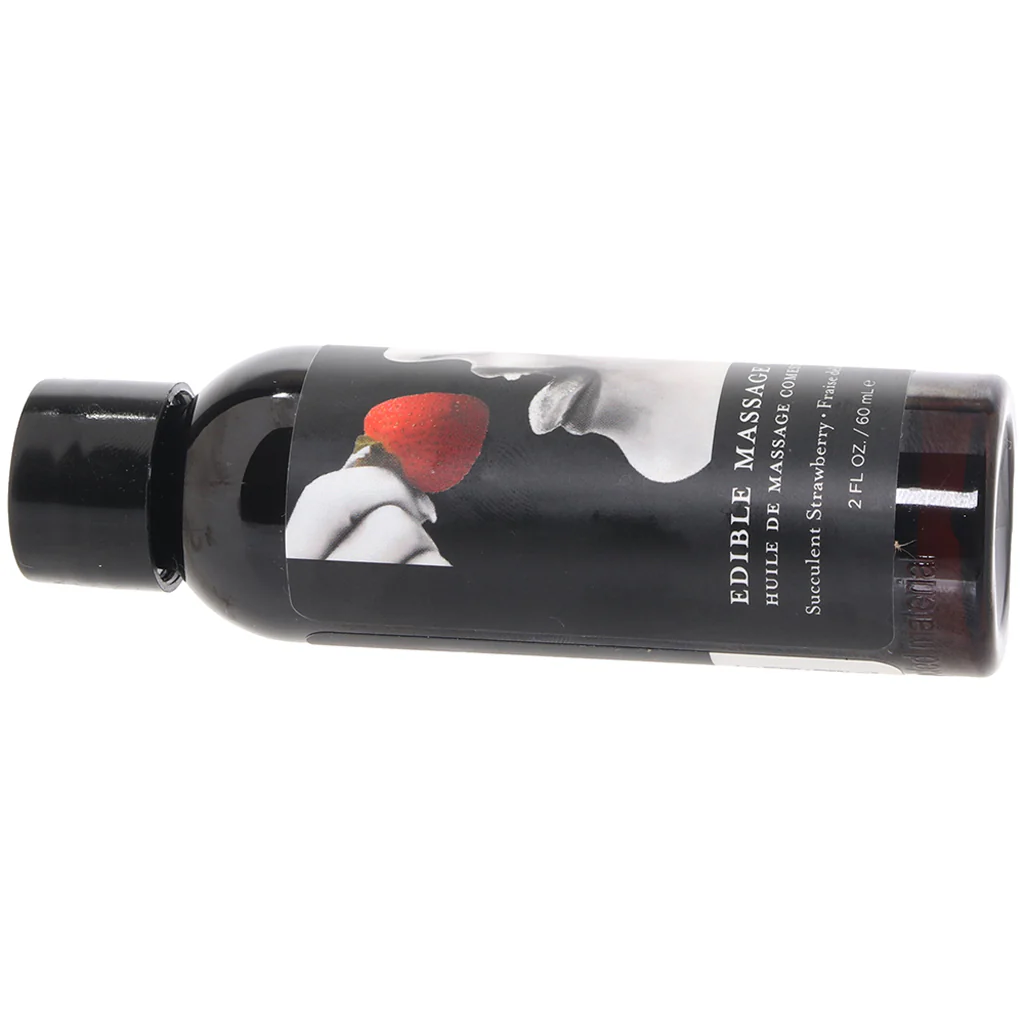 Edible Massage Oil 2oz/60ml in Succulent Strawberry - Image 5