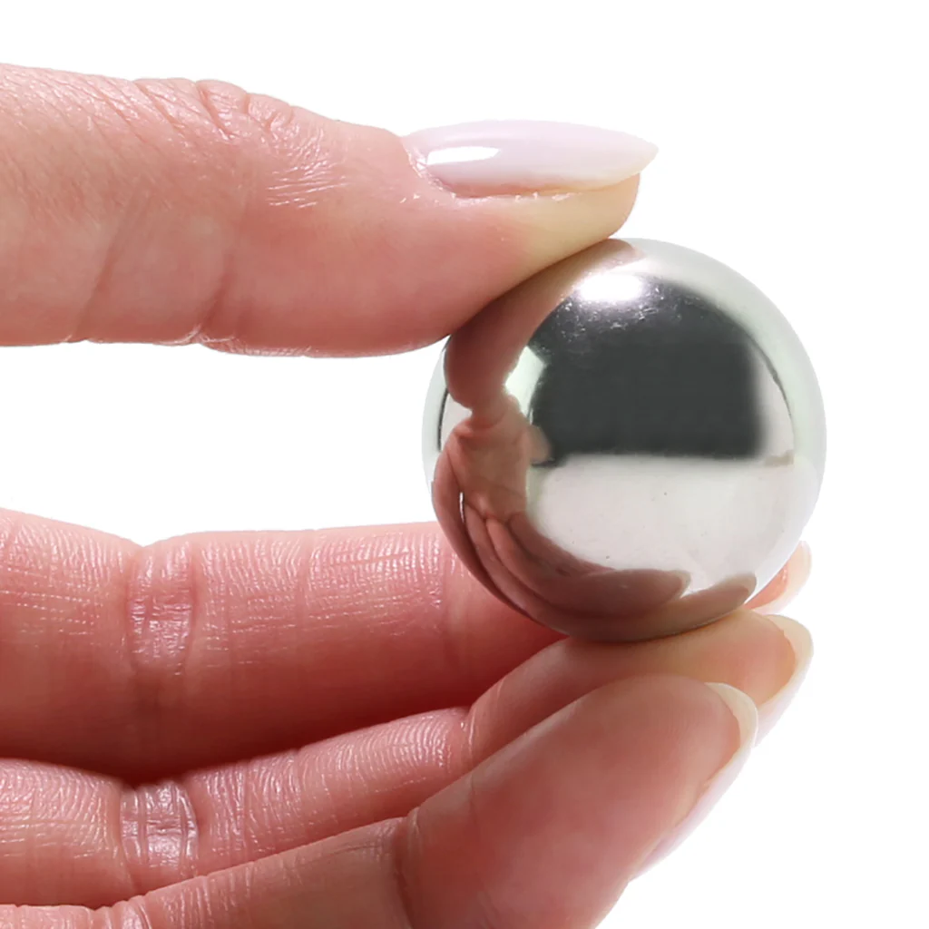 Metallic Weighted Steel Orgasm Balls in Silver - Image 2