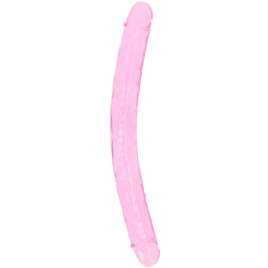 RealRock Crystal Clear Jelly 18 Inch Double Dildo in Pink